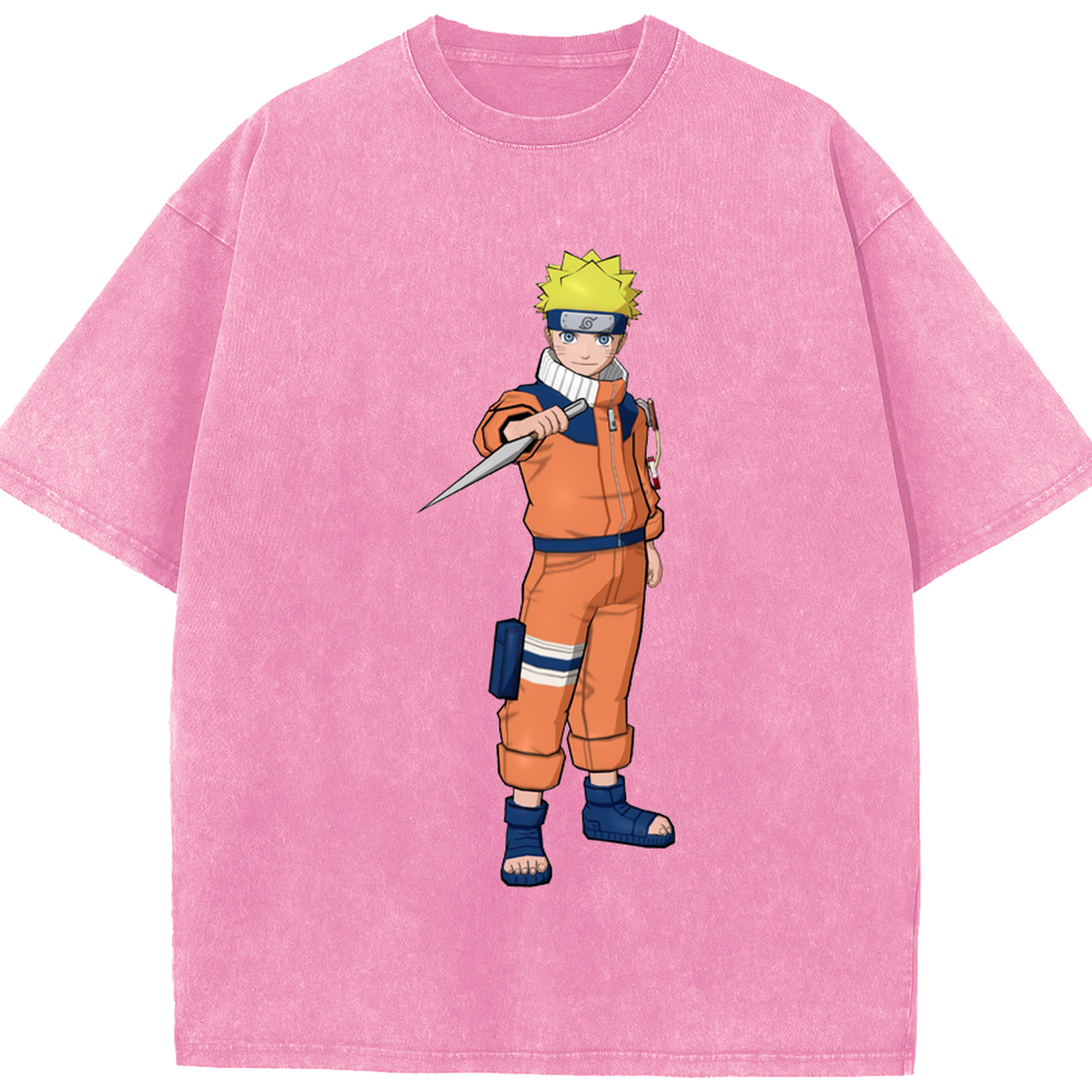（画像用） NARUTO -ナルト- うずまき ナルト Uzumaki Naruto 綿100% ヴィンテージ風 半袖Tシャツ（フロントプリント）